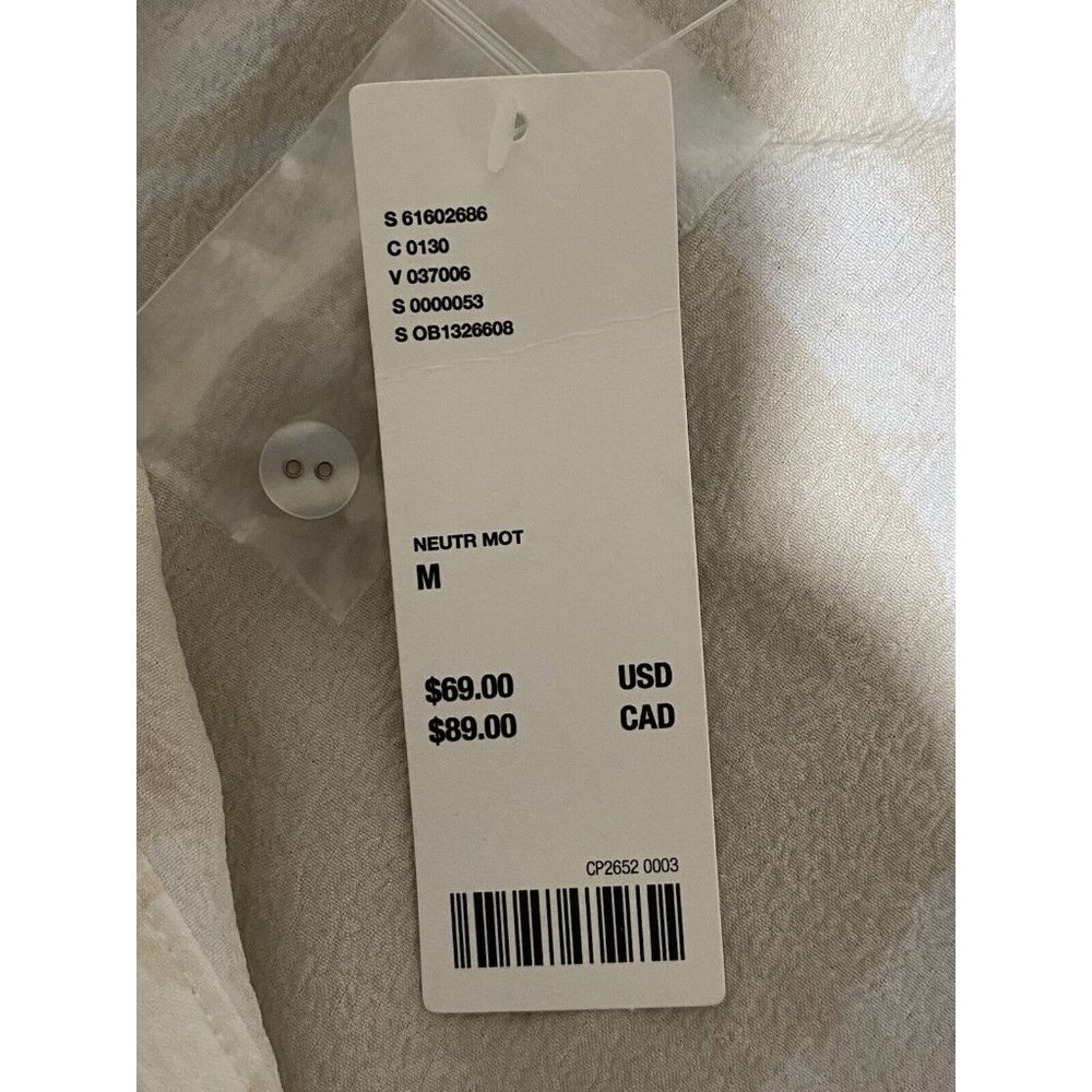 NWT Urban Outfitters Women’s tank Dress Button Front cream tropical Size Medium - Picture 7 of 10